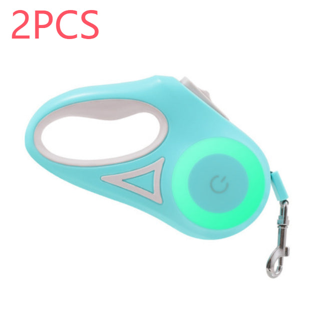 Pack de 2 correas retráctiles verdes de 3 m