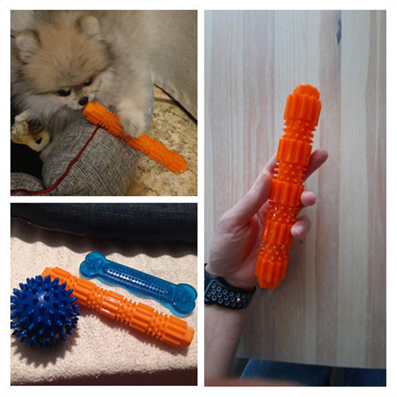 Palo masticable de caucho color naranja para perro