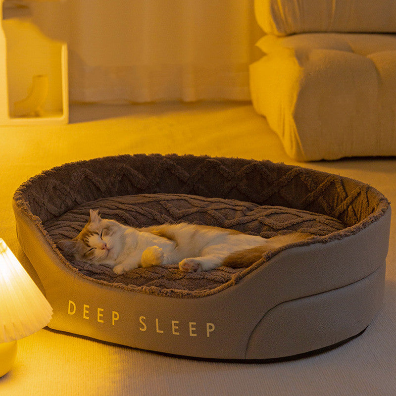 Cama acolchada para gatos y perros con funda lavable