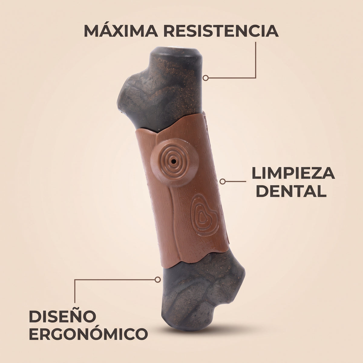 Juguete Masticable Resistente para Perros Grandes — Sabor a Tocino
