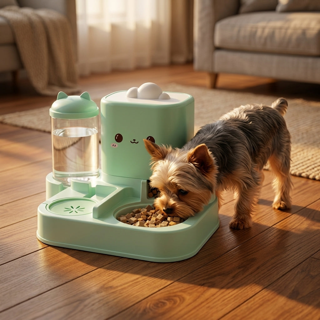 Bebedero y Comedero para Gatos 2 en 1 — Gran Capacidad de 3,7 L