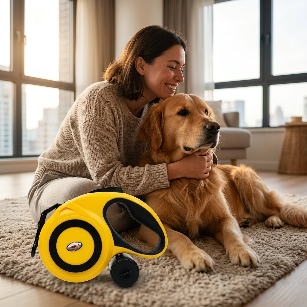 Correa Retráctil para Perros — 5 m Plana u 8 m Redonda, con Freno