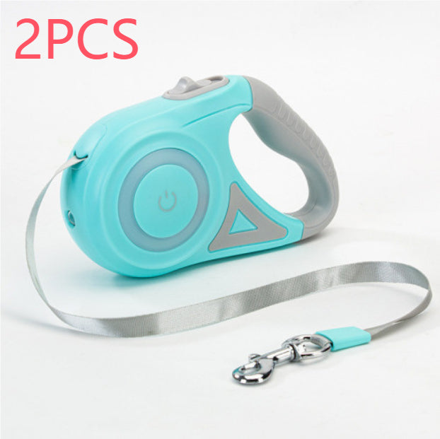 Pack de 2 correas retráctiles verdes de 5 m