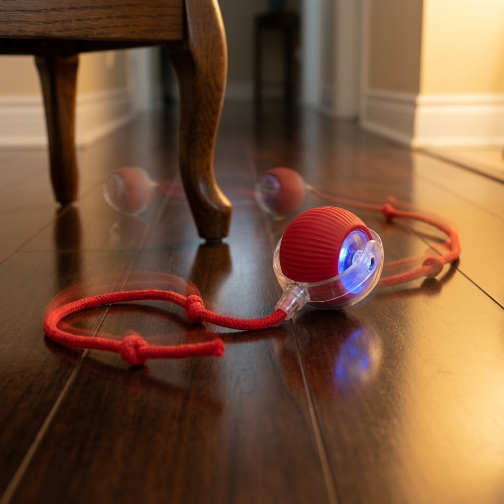 Pelota Interactiva Automática para Gatos y Perros — Velocidad Ajustable
