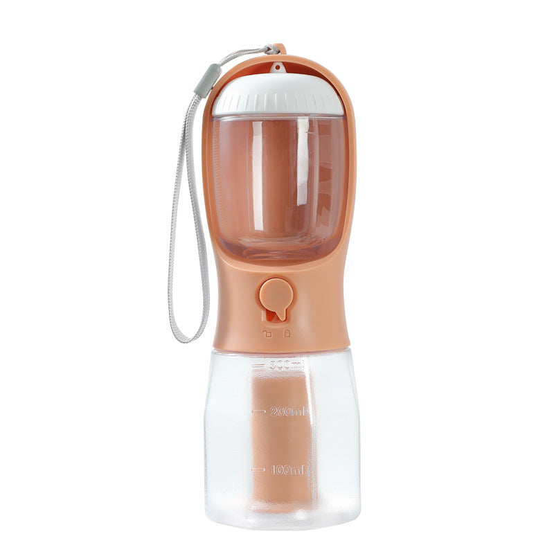 Botella de paseo para perros color naranja suave