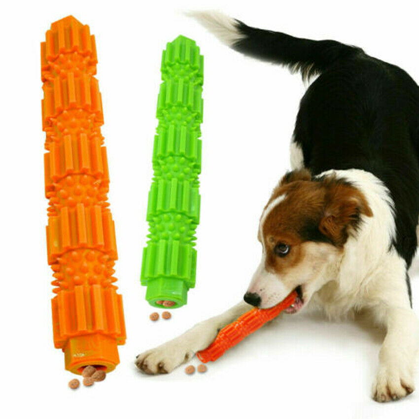 Palo masticable de caucho con dispensador de premios para perro
