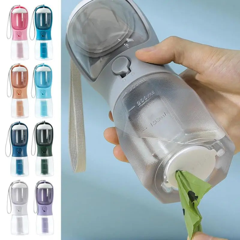 Botella de paseo para perros color blanco leche