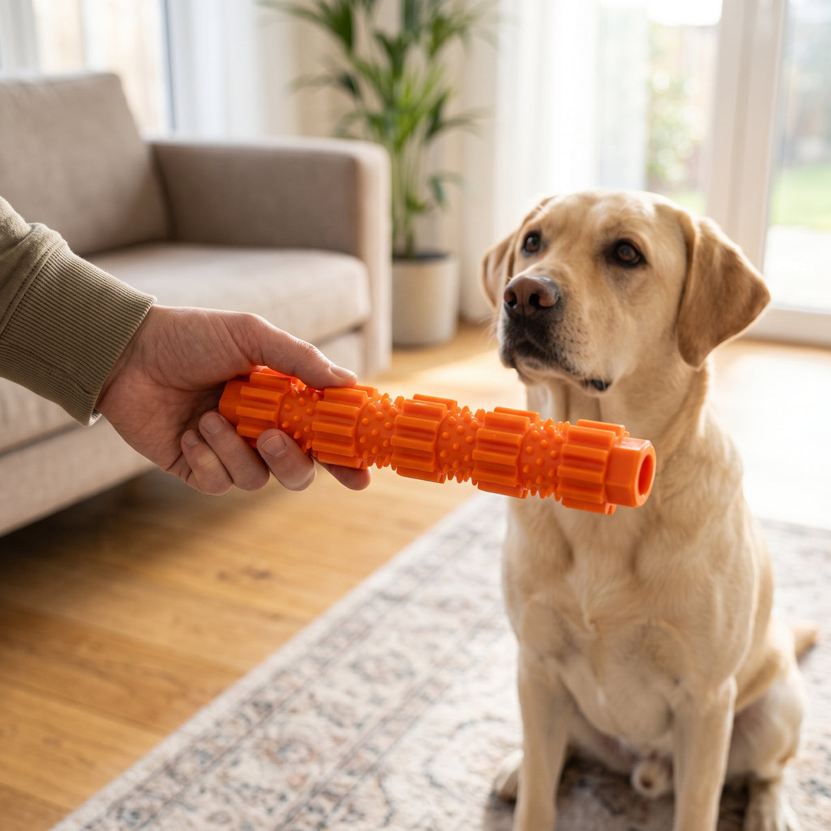 Palo Masticable de Caucho con Dispensador de Premios para Perros