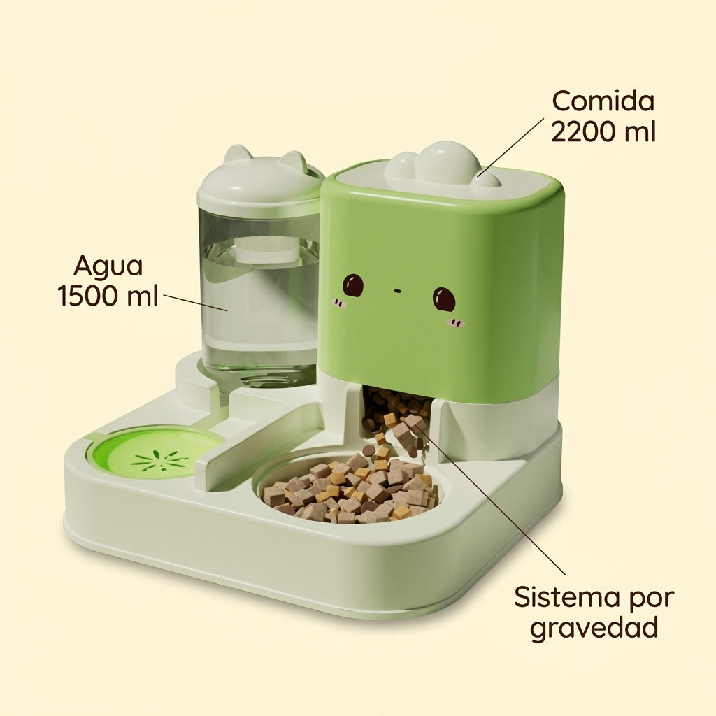 Bebedero y Comedero para Gatos 2 en 1 — Gran Capacidad de 3,7 L