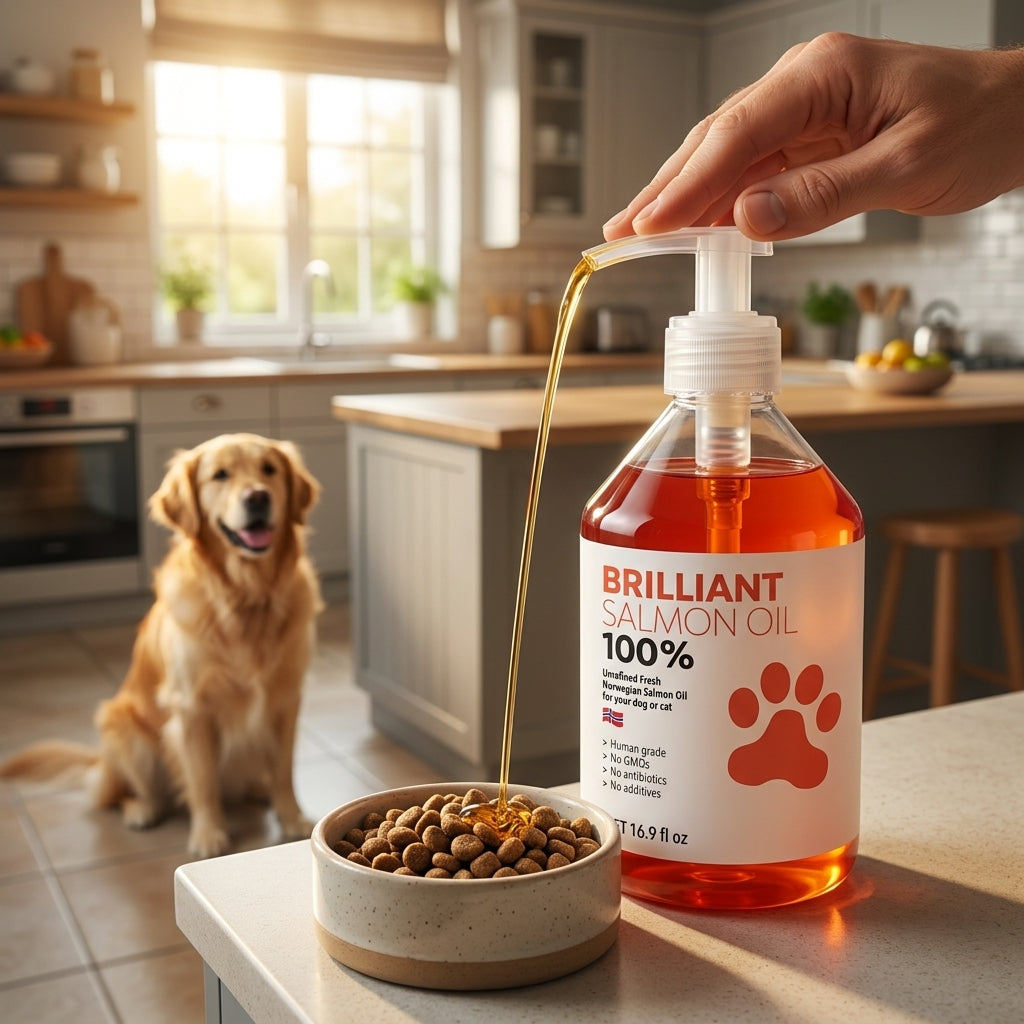 Aceite de Salmón para Perros y Gatos — Pelaje Brillante, 500 ml