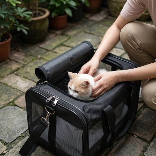 Bolso Transportador Plegable para Perros y Gatos — Tela Oxford Transpirable