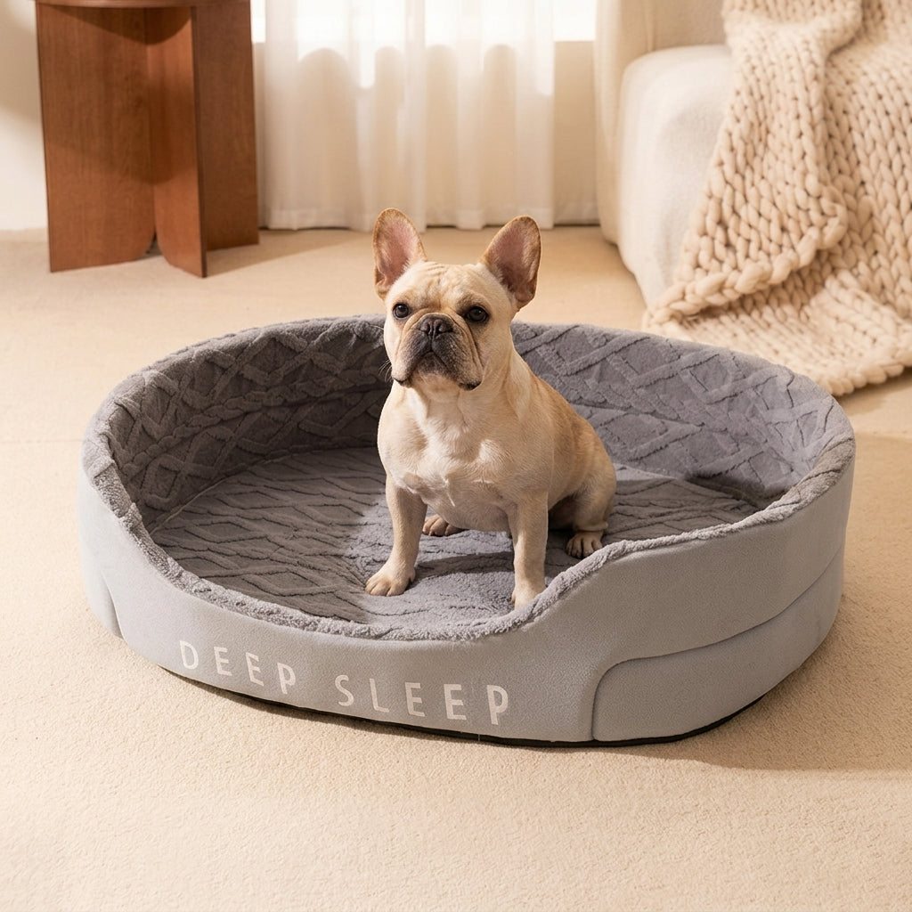 Cama Acolchada para Gatos y Perros — Funda Extraíble y Lavable