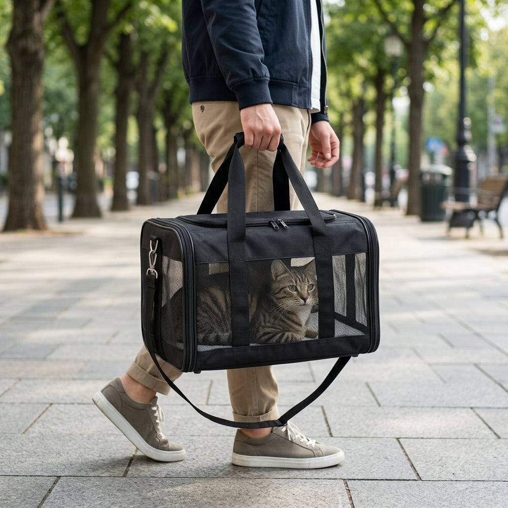 Bolso Transportador Plegable para Perros y Gatos — Tela Oxford Transpirable