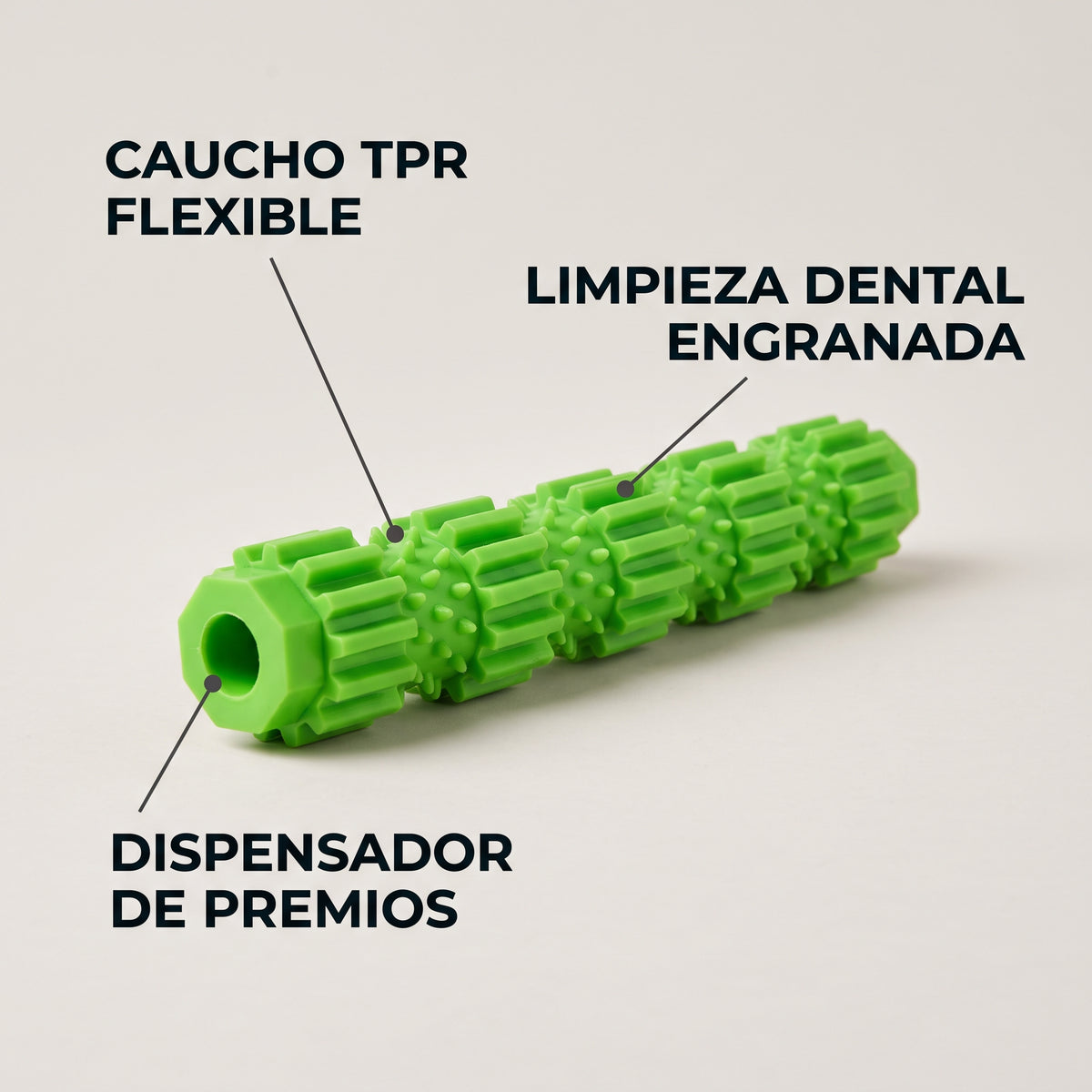 Palo Masticable de Caucho con Dispensador de Premios para Perros