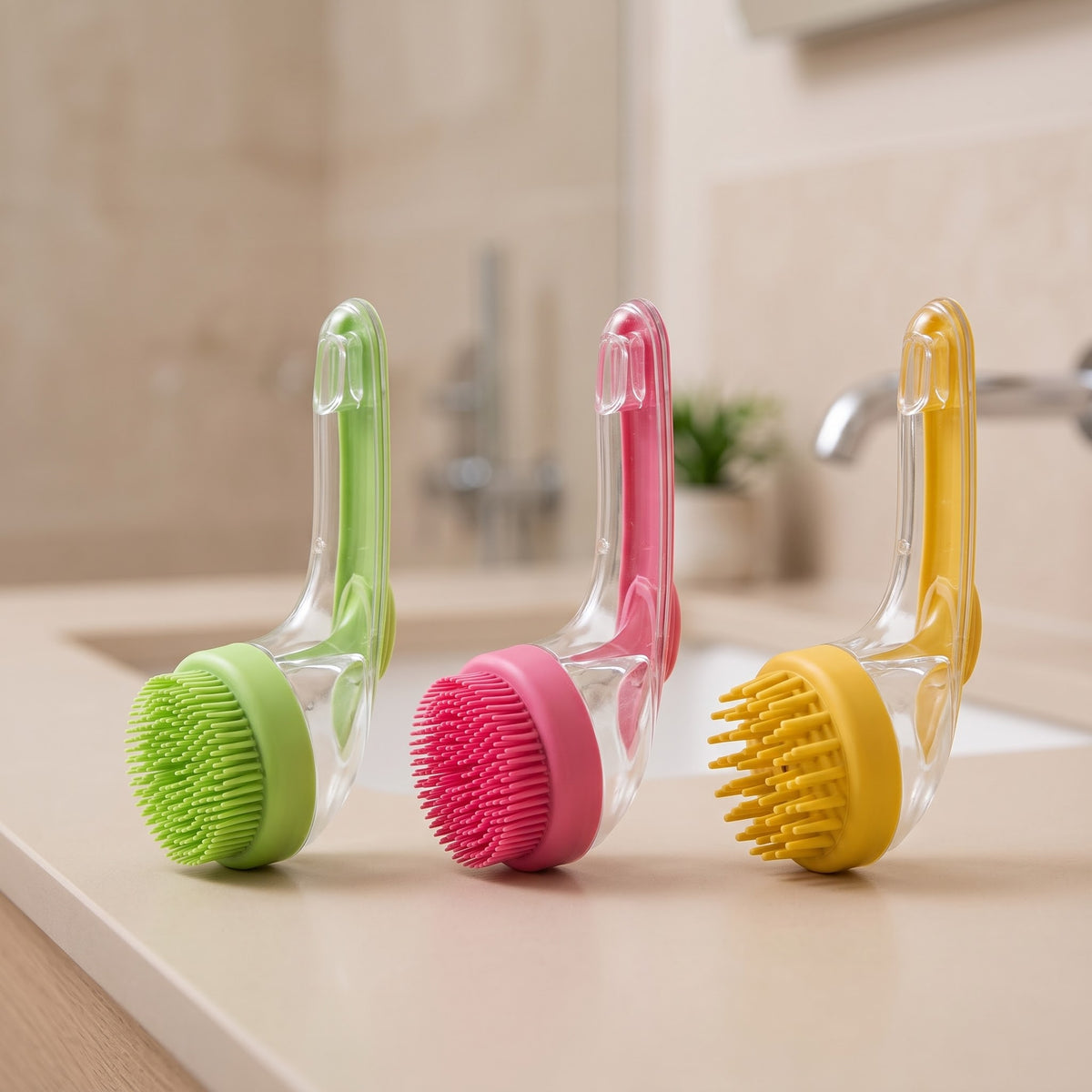 Cepillo de Baño con Mango Largo para Perros — Con o Sin Dosificador de Champú