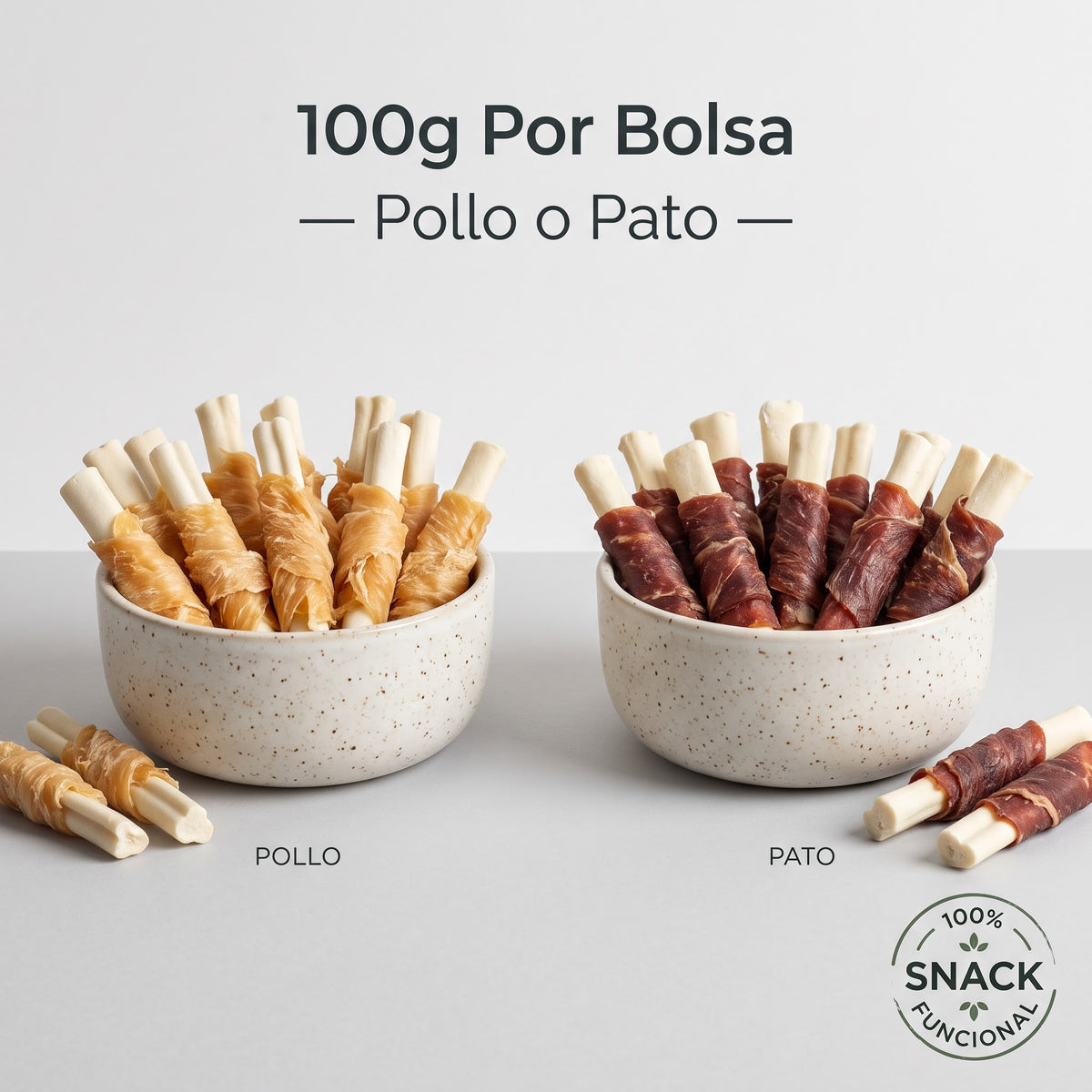 Palitos de Leche con Calcio para Perros — Snack Dental de Pollo o Pato