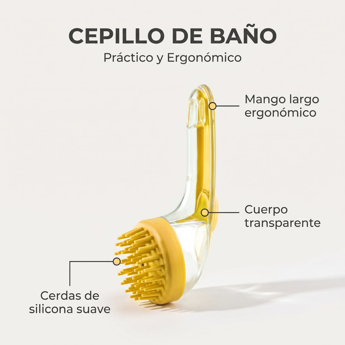 Cepillo de Baño con Mango Largo para Perros — Con o Sin Dosificador de Champú